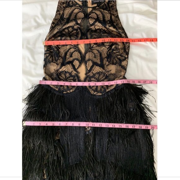 NEW $648 Tadashi Shoji‎ Aubrie Mini Fringe Lace Great Gatsby Dress [ SZ 2 ] - Picture 3 of 13